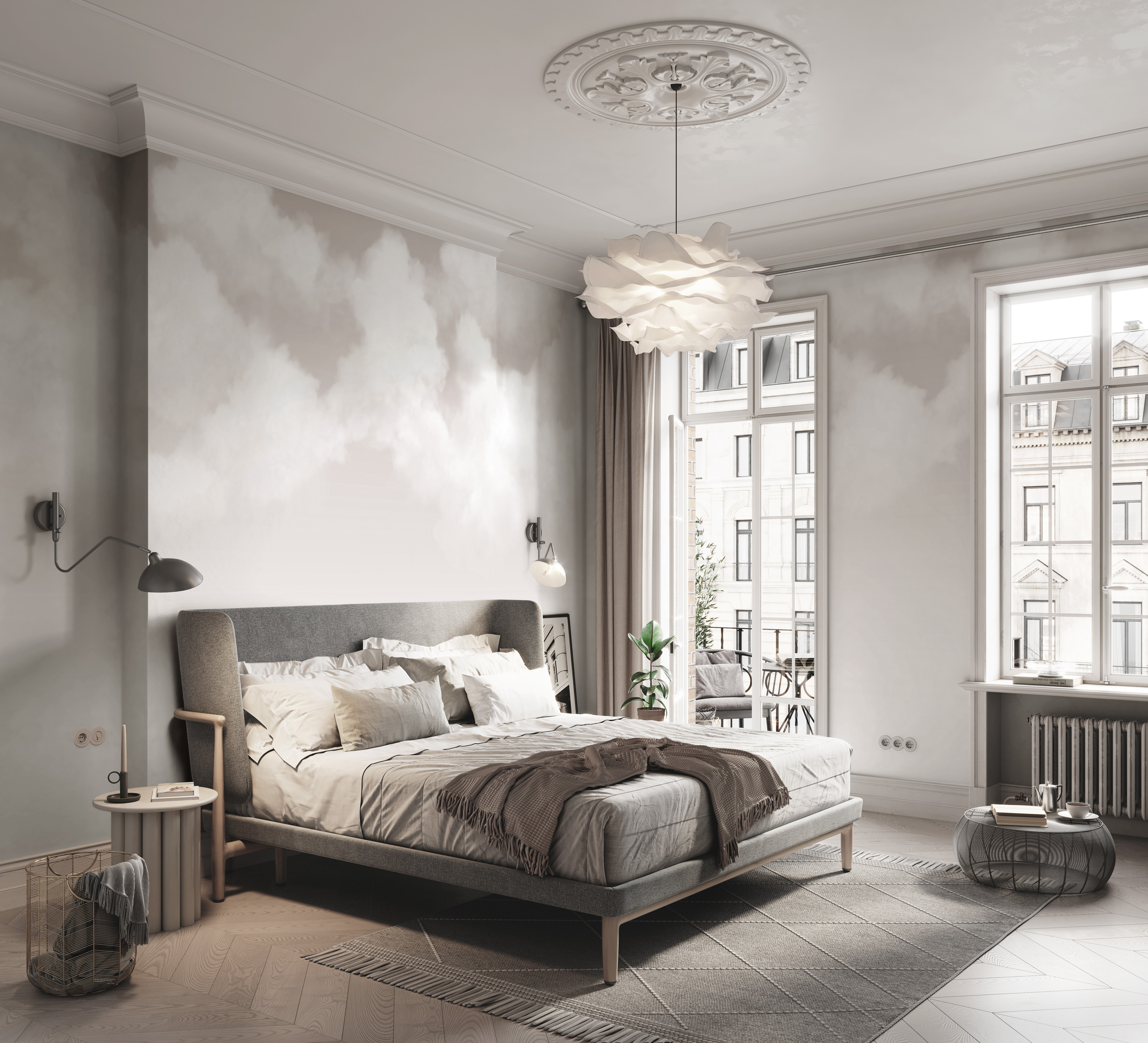 Панно Loymina Пейзаж Облака ART3 002 3×6 фото в интерьере